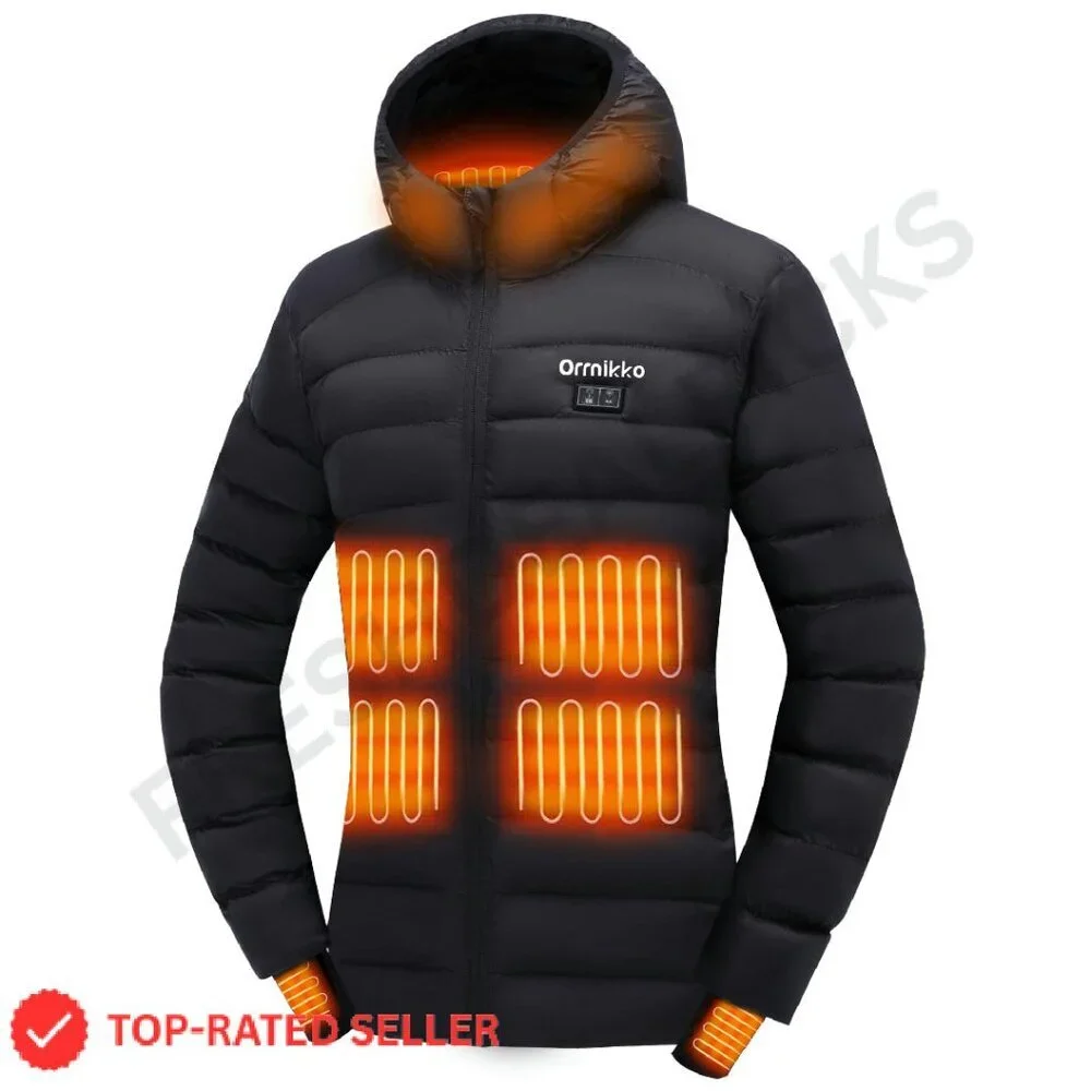 Lightweight Heated Jacket with Battery Pack and Gloves for Women Skiing Winter